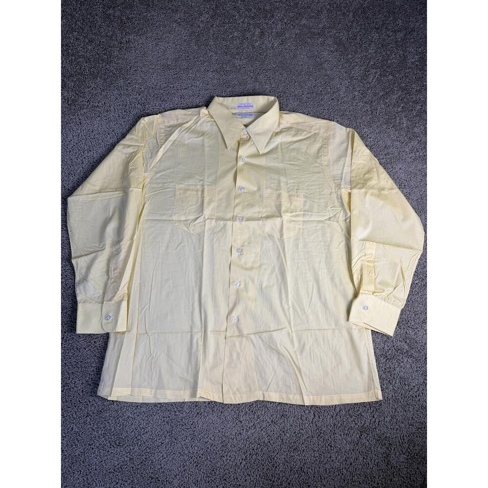 VTG Maus & Hoffman Shirt Mens XL Yellow Cotton Long Sleeve Button Up Relaxed Fit